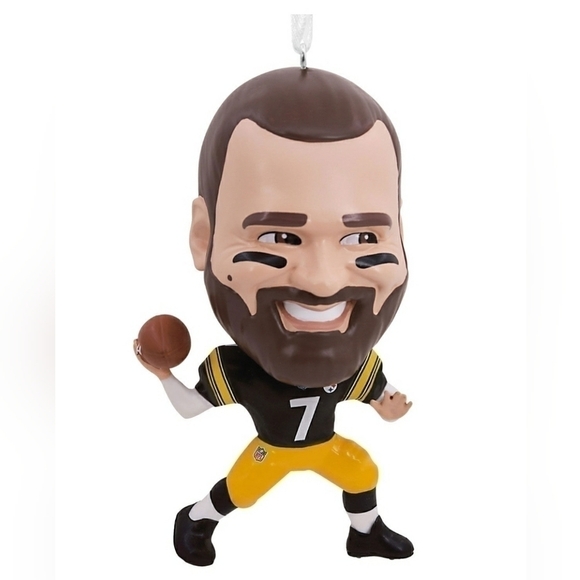 Nfl Pittsburgh Steelers Ben Roethlisberger Bobble Head Ornament NFLPA - Picture 1 of 16